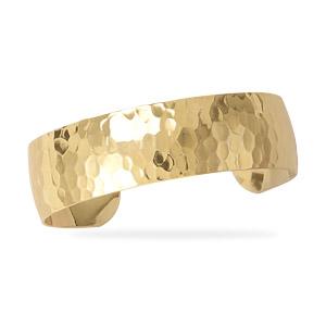 14K Gold Plated Hammered Fashion Cuff