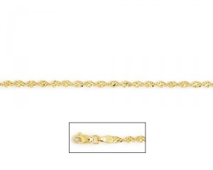 14K Gold Sparkle Twist Anklet