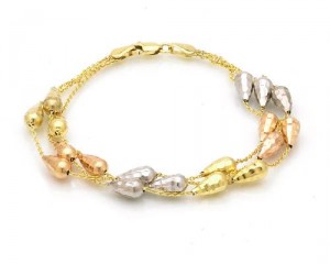 14K Tri-Color Gold Accessory Bracelet