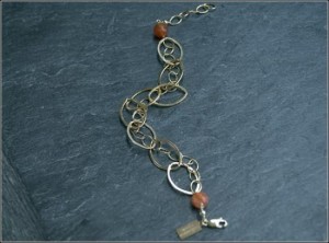 Carnelian 14K Gold Fill Adjustable Bracelet