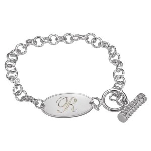 Oval Name Tag Toggle Bracelet